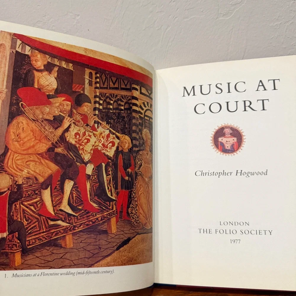 Folio Society Music at Court Christopher Hogwood 1977 Vintage Hardcover Red Blue
